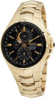 Seiko Mens Stainless Steel Japanese-Quartz Dress Watch with Stainless-Steel Strap, Gold, 20 (Model: SSC700)