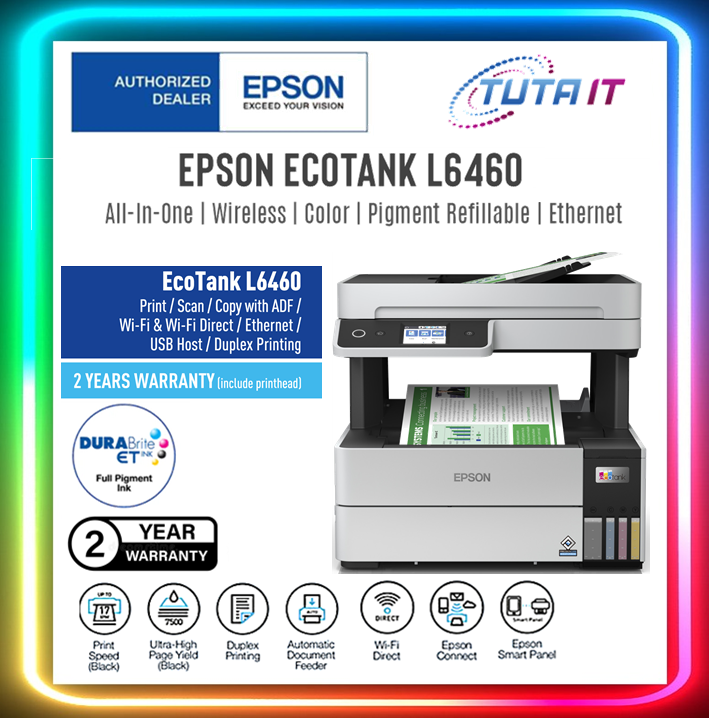 Epson EcoTank L6460 A4 Ink Tank Printer Lazada