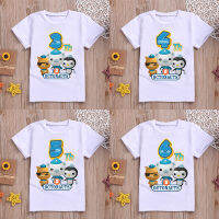 The Octonauts น่ารักเสื้อยืด B Arnacles Kwazii เปโซสัตว์ตัวเลขพิมพ์ชายหญิงเสื้อผ้าท็อปส์เด็กฤดูร้อนเครื่องแต่งกายของขวัญวันเกิด