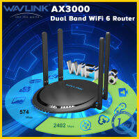 Wavlink AX3000เราเตอร์ WiFi 6แบนด์คู่2.4G 574Mbps + 5G 2402Mbps เราเตอร์อินเทอร์เน็ตไร้สายกิกะบิต | Wan | LANMU-MIMO | USB3.0