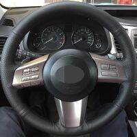 Hand-stitched Black Artificial Leather Car Steering Wheel Cover For Subaru Outback 2010 2011 2012 Legacy 2009-2012