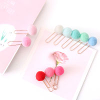 TUTU 30pcsset cute Hairball rose gold cilp moing Paper clip Fashion business office lady style Office stationery set H0270