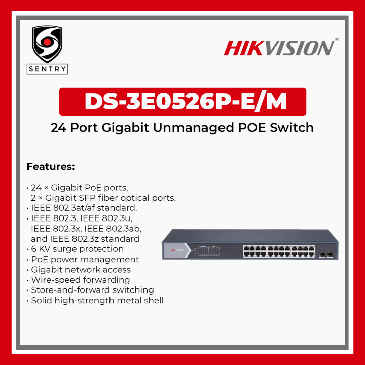 Hikvision Ds E P E M Port Gigabit Unmanaged Poe Switch Lazada Ph