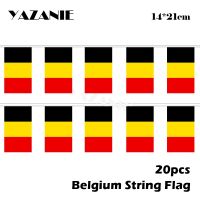 YAZANIE 14x21cm 20PCS 5Meters Belgium String Flag Bunting Banner World Country Custom Flag for Football Club Table Tennis Game