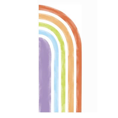 Large Nordic Modern Self-Adhesive Mural Wallpaper for Kids Room Minimalist Rainbow Childrens Room Background Wall Paper