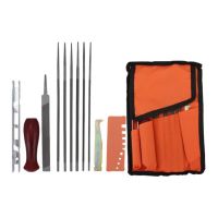 12Piece Chainsaw File, Chainsaw Sharpener Kit Round Chainsaw File Depth Gauge Quick Check Gauge