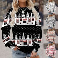 ✳ Sweater Everyday Street Round Neck T-shirt Womens Trees Print Pullover Fashion