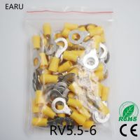 ❐ RV5.5-6 Yellow Ring insulated terminal cable Crimp Terminal suit 4-6mm2 Cable Wire Connector 100PCS/Pack RV5-6 RV