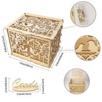 DIY Wedding Gift Card Box Wooden Money Box with Lock Beautiful Wedding Decoration Supplies for Birthday Party Drop Shipping