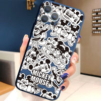 สำหรับ iPhone 13 Pro Max 12 11 XR XS 7 8 Plus SE 2020เคสโทรศัพท์การ์ตูนน่ารักสีดำเมาส์คู่กล้องเลนส์ป้องกันกรอบสี่เหลี่ยมขอบฝาครอบ