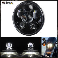 5.75รอบจักรยานยนต์ไฟหน้าLED 5 3/4นิ้วไฟหน้าสำหรับHD Dyna Softail Sportsterเครื่องร่อนปีกกว้างเหล็ก883สตรีทบ็อบ