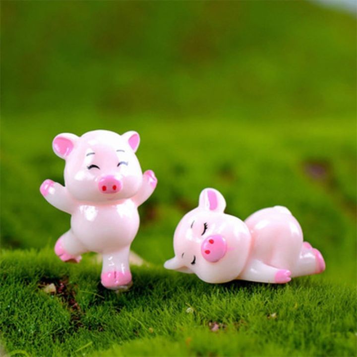 ตุ๊กตาจิ๋ว-หมูสีชมพูตกแต่งสวนถาด-แต่งสวนจิ๋ว-แต่งเค้กแต่งบ้าน-diyได้ด้วยตัวคุณเอง