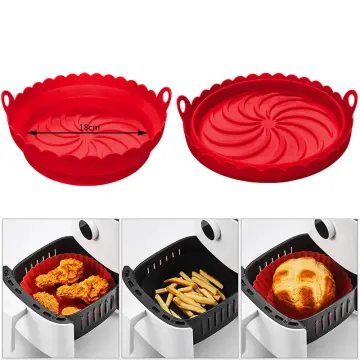 Airfryer Silicone Basket Square Silicone Tray Reusable Airfryer Liner Easy  Clean Pizza Plate Grill Pan Mat Air Fryer Accessories