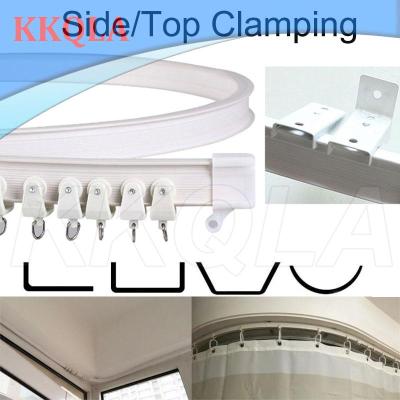 QKKQLA 2M Curtain Track Rod Rail Plastic Flexible Ceiling Mounted Curved Straight Slide Windows Bendable Accessories Kit Home