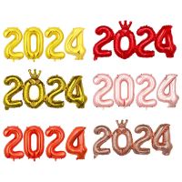 16 inch 2024 Foil Balloon Happy New Year Banner Garland 2024 Merry Christmas Eve Party Decorations For Home Ornaments Gold