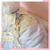 Glitter Pooch Harness ชุดรัดอก สายจูง เสื้อผ้า สุนัข, หมา, แมว, สัตว์เลี้ยง พร้อม สายจูง รุ่น Yellow Pastel Strip