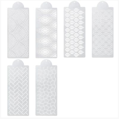 6 Pcs Cake Decorating Stencils Floral Cake Templates Cake Printing Hollow Lace Decoration Molds Decorative Flower Edge