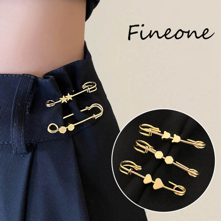 1PCS Waistband Pin Accessories Good Quality Pearls Crystal Gold Brooch