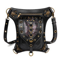 2023 New Bags Women European And American Punk One Shoulder Bag Female Creative Rivet Skull Outdoor Cell Phone Belt Bag