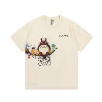 Luo Yiwei 23SS ซีรีส์ Totoro,[แท้เฮฟวี่เวทของแท้] ชายและหญิงมีเสื้อยืดแขนลายสั้นดิจิตอลเหมือนกัน Ins