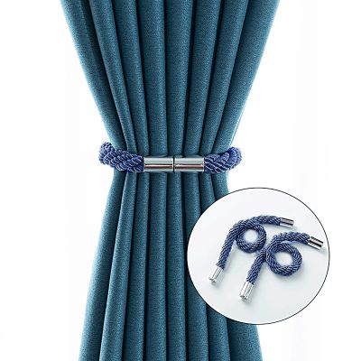 【JH】 2Pcs Curtain Magnetic Binding Rope Drapery Tieback Punch-Free Holder Buckle Clip Curtains Accessories