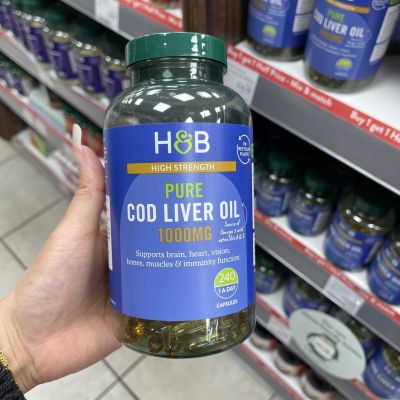 British HB cod liver oil deep sea fish oil AD DHA fish oil soft capsule 240 capsules to protect eyesight