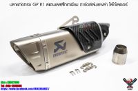 ปลายท่อ Akrapovic ทรงดาบ สแตนเลสสีไทเทเนี่ยม การ์ดฟิล์มเคฟล่า โลโก้เลเซอร์ (เกรดเอ)