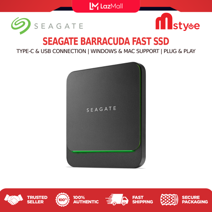 Seagate BarraCuda Fast SSD External Hard Drive External SSD (500GB / 1TB / 2TB) with TypeC and