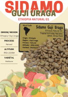 ?พร้อมส่ง? เมล็ดกาแฟดิบ Sidamo Guji Uraga Natural process/ เมล็ดกาแฟนอก/เมล็ดกาแฟสาร เอธิโอเปีย