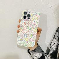 iphone caseWavy colorful cartoon graffiti TPU Silicone compatible for case iPhone 11 Pro Max Xr Xs 7 8 14 Plus 12 pro max 13