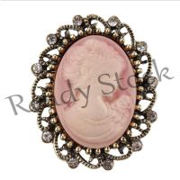 【hot sale】 ▩♞ B36 New Womens Fashion Cameo Brooch Beauty Head Rhinestone Brooch Jewelry Pin Accessories / Anniversary Gifts