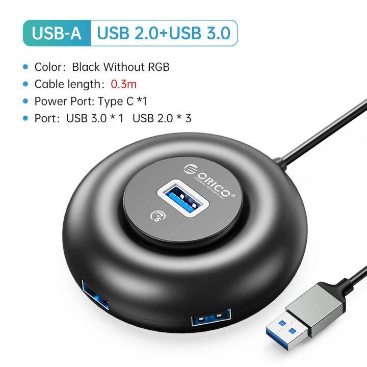 orico-rgb-พอร์ต-usb-4พอร์ต3-0ตัวแยก-usb-ที่พ้วง-usb-ที่มีอะแดปเตอร์-otg-ชนิด-c-ที่บางเฉียบสำหรับพีซี-macbook-pro-lenovo-feona