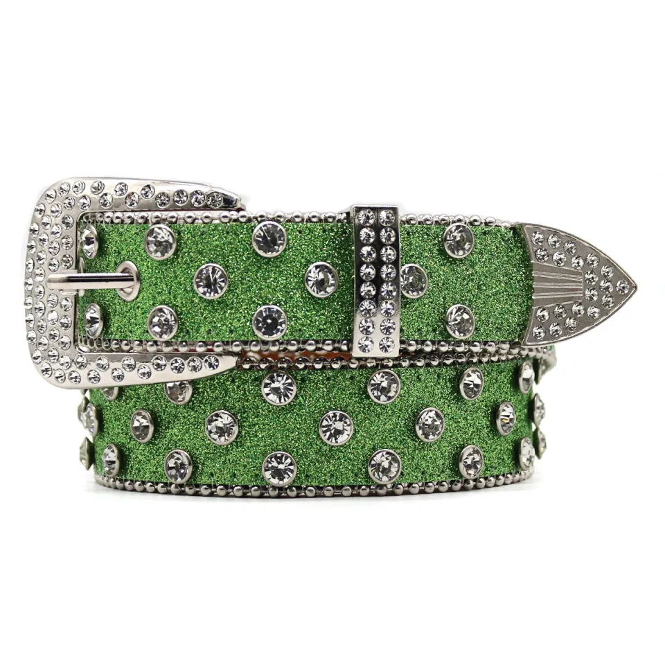 Punk Rock Rhinestone Belt Fashion Luxury Diamond Pin Buckle For Men  Designer Cowgirl Cowboy Bing Belts Strap For Jeans