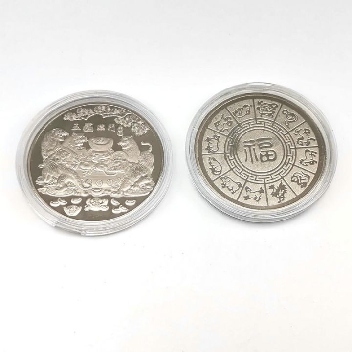 คอลเลคชั่น1ชิ้น12เหรียญปีนักษัตรของจีนปี2022สิบสองราศีเหรียญทองวัวเสือสินค้าตกแต่งเหรียญที่ระลึก