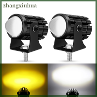 Zhangxiuhua ไฟหน้ารถจักรยานยนต์เลนส์หลอดไฟโปรเจคเตอร์ LED ขับรถขนาดเล็กสำหรับสกู๊ตเตอร์เอทีวีเลนส์ LED สองสีลำแสงเสริมไฟขับรถ