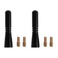 2X Universal Top Roof Short Whip Screw Antenna EXtension for Car Radio (Black)