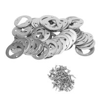 50 Set Bottle Opener Insert,Stainless Steel Round DIY Bottle Opener Hardware Kit Hardware Parts Supply with Screws