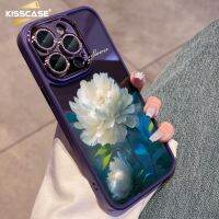 KISSCASE เคสโทรศัพท์นางฟ้าดอกไม้สีขาวเบ่งบานสำหรับ IPhone 14 13 12 11 Pro Max บวกภาพสีฝาครอบโทรศัพท์15Promax ที่มีการป้องกันฟิล์มเลนส์แวววาวเต็มรูปแบบ