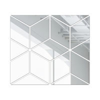 3D Decorative Wall Mirrors Sticker Diamonds Triangles Acrylic Mirror Wall Sticker DIY Wall Decal for Kids Living Room Home Decor