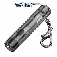 SmilingShark ไฟฉายแบบพวงกุญแจ LED TIP0020ลดแรงกระแทกกะทัดรัดอย่างมากพวงกุญแจไฟแบตเตอรี่มาพร้อมกับไฟฉายแบบชาร์จไฟได้ขนาดเล็กไฟฉุกเฉินไฟฉายแบบแพ็ค2อันพร้อมโหมดไฟ43โหมดการทำงานและที่เปิดขวดพับเป็นขาตั้ง