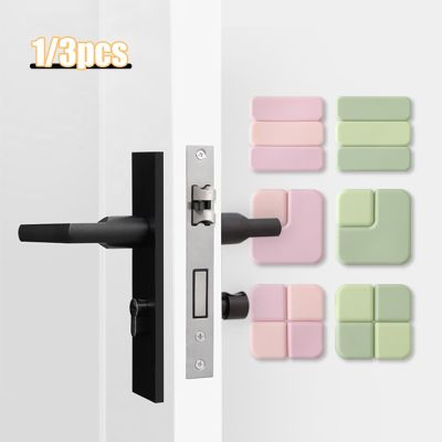 3pcs Door Handle Stoppers Wall Protector Silicone Door Bumpers with Strong Thickened Adhesive Shock Absorbent Door Knob Pad Decorative Door Stops