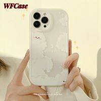 WFCase สำหรับ iPhone 14 Pro Max Plus 13 Pro Max 12 Pro Max 11 Pro Max 8 7 Plus เคสหมีขาวระบบคลาวด์ขนาดเล็กแว่นใหญ่เคสโทรศัพท์ปกป้องกล้องเต็มรูปแบบ