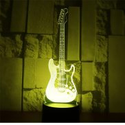 3D Đèn Ngủ Led duyên dáng guitar điện với 7 màu sắc ánh sáng cho nhà Đèn