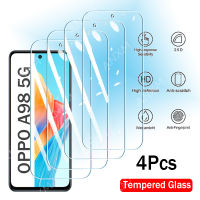 4Pcs กระจกนิรภัยสำหรับ OPPO A98 F23 A1 5G 6.72 "กาวคลุมทั้งหมดป้องกันหน้าจอ OPPO A98 F23 A1 ป้องกันฟิล์มแก้ว-fi9o