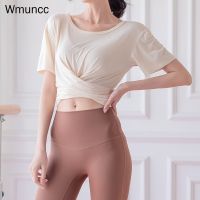 ~ Wmuncc เสื้อครอปท็อป คอกลม ระบายอากาศ สวมใส่สบาย เหมาะกับฤดูร้อน สําหรับผู้หญิง ใส่เล่นโยคะ ฟิตเนส วิ่ง