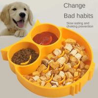 Dog Slow Food Bowl Food Plate Pet Lick Plate 2 IN 1 Feeding Pad Slow Food Bowl Choke Prevention Bowl Dog With Strong adsorption