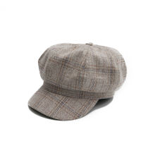 Fashion Retro Plaid Octagonal Hat Women Autumn Casual Berets Lattice Newsboy Hat Female Visor Caps High Quality