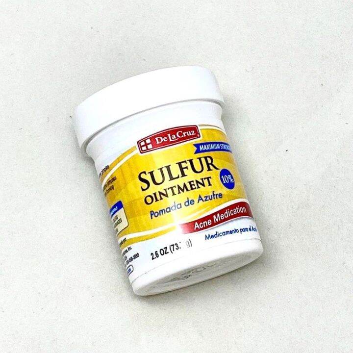 De La Cruz Sulfur Ointments Maximum Strength Acne Medication 2.6oz