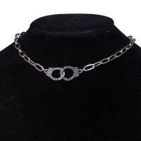 All Stainless Steel Hip Hop Punk Handcuff Necklace For Women Grunge Rock Freedom Goth Chokers Necklaces Jewelry di204