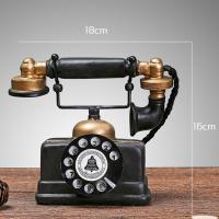 Vintage Resin Telephone Model Miniature Craft Photography Props Bar Home Decor